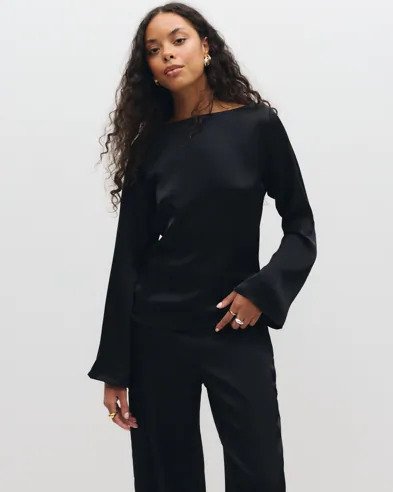 Vero Moda - Svart - Vmmiro Ls Boat Neck Top Wvn