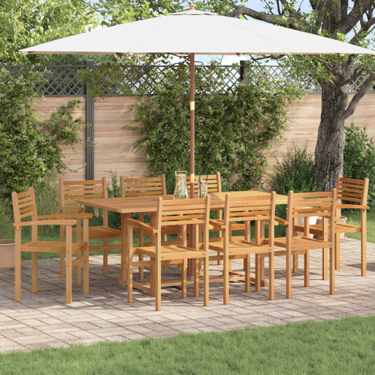 vidaXL Hage stabelstoler 8 pcs Brun 55.5 x 55.5 x 90 cm Heltre teak vidaXL Hage stabelstoler 8 pcs Brun 55.5 x 55.5 x 90 cm Heltre teak