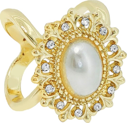 Pan Jewelry Skjerfring i forgylt med perle