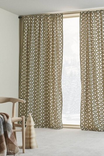 Jotex VALERIA multifunksjonsgardin 2-pk Grønn/beige 1737872-02-220 1737872-02-250