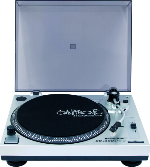 Omnitronic BD-1380 Manuell Platespiller USB Sølv for DJer Omnitronic BD-1380 Manuell Platespiller USB Sølv for DJer