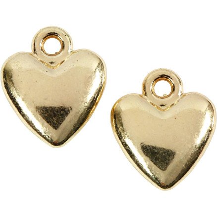 Diverse Hjerteanheng str 13x15 mm forgylt 10 stk 1 pk Diverse Hjerteanheng str 13x15 mm forgylt 10 stk 1 pk