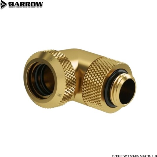 Barrow Multi-Link-Adapter 90 Grader G1/4" Hunn Til 14Mm Od Hardtube – Roterbar, Gull
