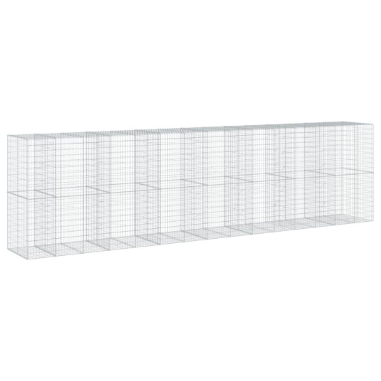 Gabionkurv med deksel 750x100x200 cm galvanisert jern Gabionkurv med deksel 750x100x200 cm galvanisert jern