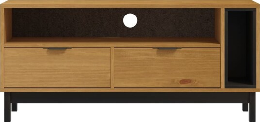 vidaXL TV-benk FLAM 110x40x50 cm heltre furu 8721012107557 vidaXL TV-benk FLAM 110x40x50 cm heltre furu 8721012107557