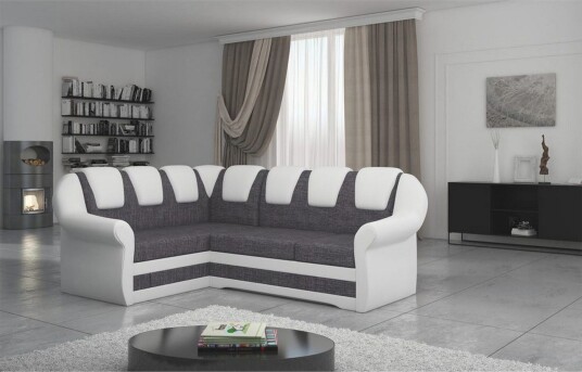 Seksjonssofa Eltap Lord II 243x195x112 cm Sawana 05 Soft 17 Grå Hvit Venstre