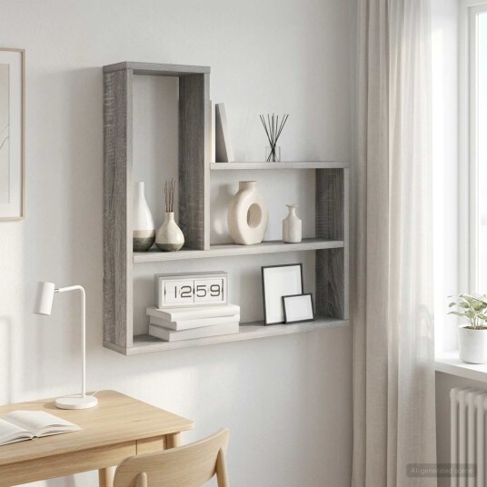 vidaXL Vegghylle Grå Sonoma 60 x 11 x 60 cm Konstruert tre