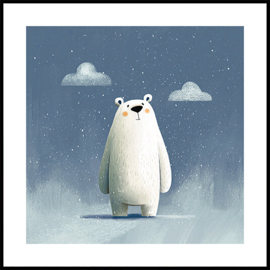 Happy polar bear no 02 NEW Plakat / 70x70cm