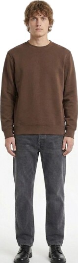 A QUESTION OF Johannes Crewneck Garment Dyed   Brown   XL