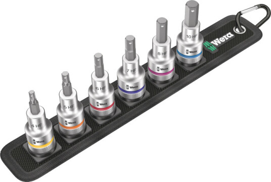 Wera 1/2" Insex Bitshylsesett 6 Deler 4-10 mm - Metrisk Unbrakonøkkel
