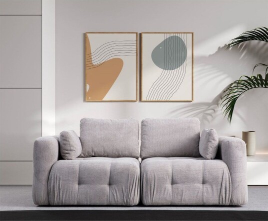 Yvara Sofa 2 sits   Lysegrå