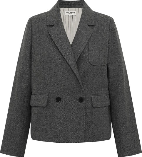 Lollys Laundry Antonellall Short Blazer DARK GREY MELANGE XS Lollys Laundry Antonellall Short Blazer DARK GREY MELANGE XS