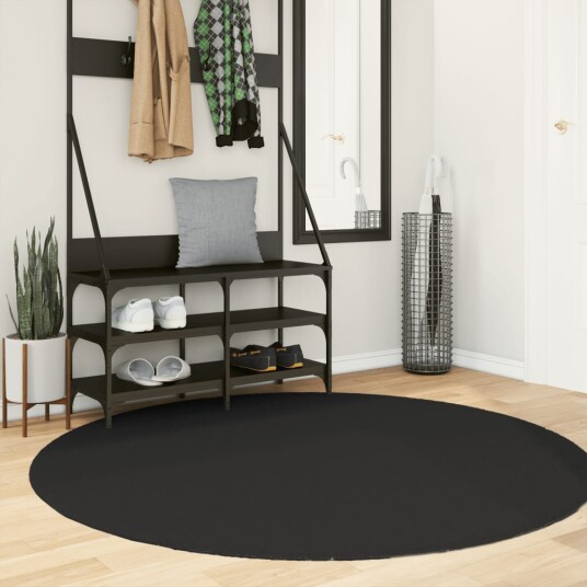 Teppe HUARTE kort luv mykt og vaskbart svart Ø 160 cm