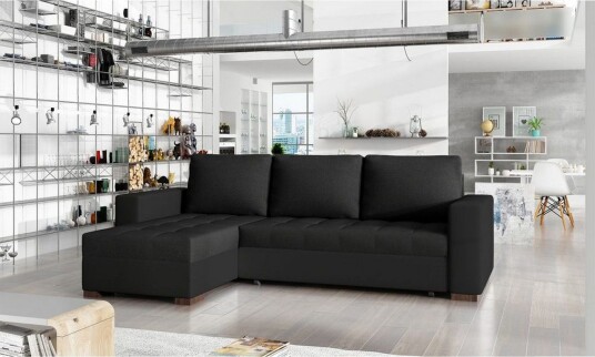 Seksjon Eltap Newark 237x150x90 cm Sawana 14 Soft 11 Svart