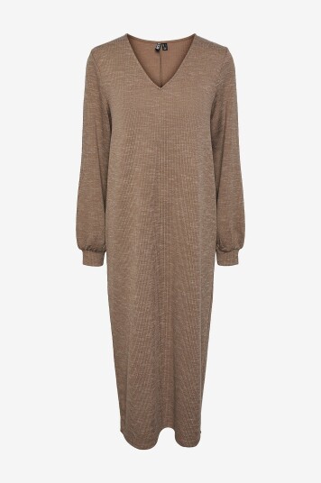 Pieces Kjole pcmaryanne LS Midi Dress Brun