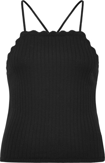 Monki Open Back Knitted Top   Black   XL