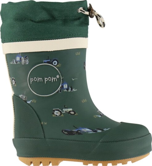 Pom Pom Brynn Gumboots Thermo Aop TREKKING GREEN TRACTOR AOP 26