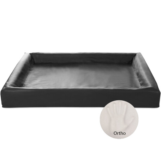 Biabed Ortho Hundeseng 100 x 120 cm Svart - Ortopedisk Lærseng