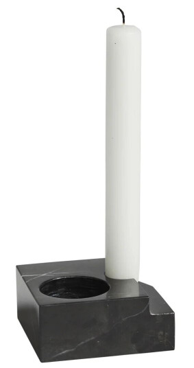 Woud Jeu De Dés Lysholder Sort med Marmor Detaljer Woud Jeu De Dés Lysholder Sort med Marmor Detaljer