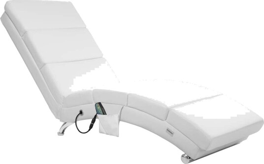 Hvit lenestol med massasje og varme – ergonomisk 8 punkter