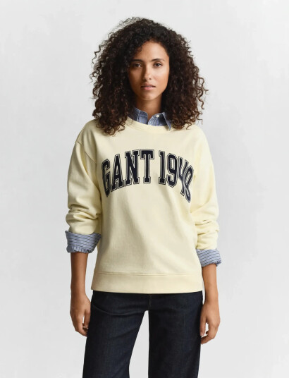 GANT Graphic C-Neck Sweat - Yellow - M