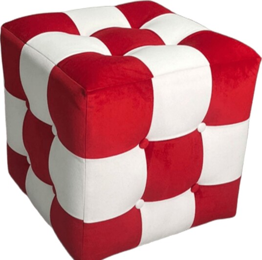 Peticire Sittepuff 42 cm Rød og hvit