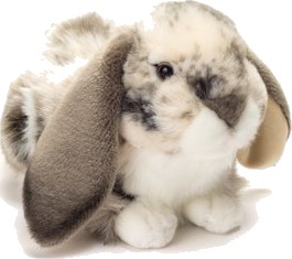 Teddy HERMANN  kanin som ligger gråhvit 30 cm