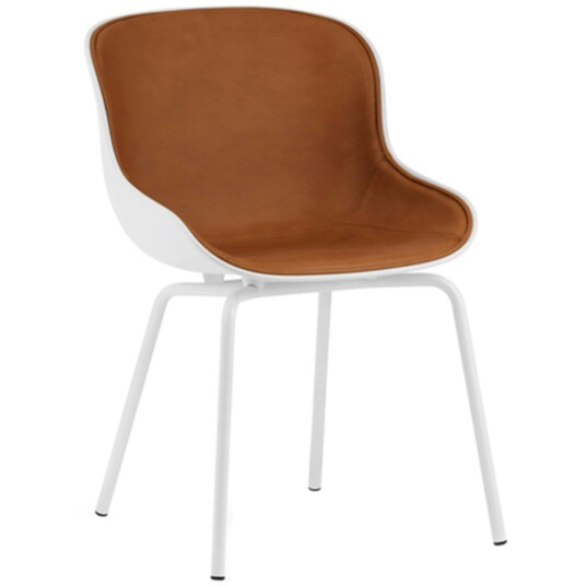 Normann Copenhagen Hyg Stol Polstret Front Brandy Skinn / Hvit