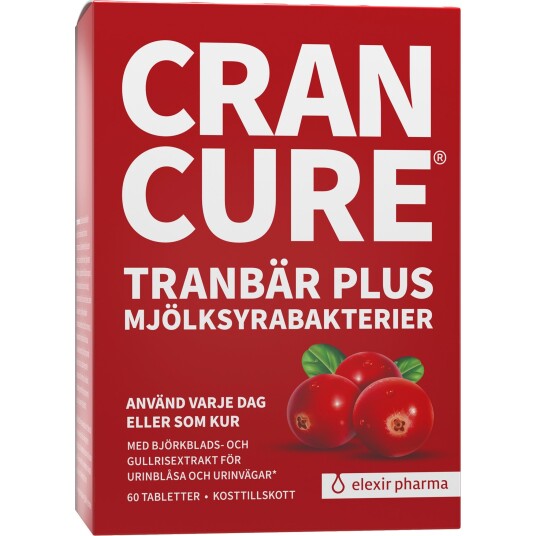 Elexir Pharma Cran Cure Tranbär Plus Mjölksyrabakterier 60 stk Elexir Pharma Cran Cure Tranbär Plus Mjölksyrabakterier 60 stk