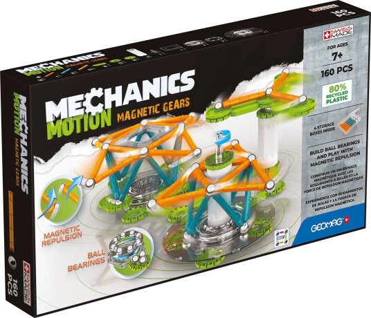 Geomag Mechanics Motion 3 Magnetisk Gir Byggesett 160 Brikker Geomag Mechanics Motion 3 Magnetisk Gir Byggesett 160 Brikker