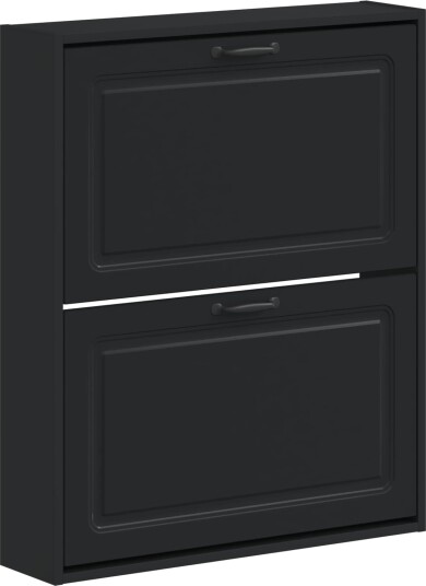 vidaXL Vegghengt skoskap UTRECHT 71 x 17 x 86 cm Konstruert tre Svart