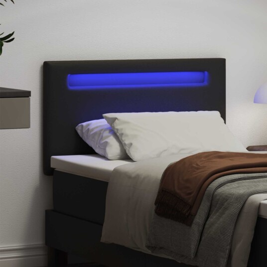 Hodegavl Enkel Design Svart 90 cm Syntetisk Skinn Hodegavl Enkel Design Svart 90 cm Syntetisk Skinn