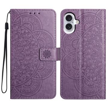 iPhone 16 Plus Mandala Series Lommebok-deksel Lilla