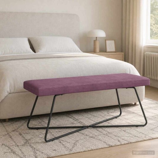 vidaXL benk Ensfarget Lilla 110 x 40 x 45 cm Fløyel