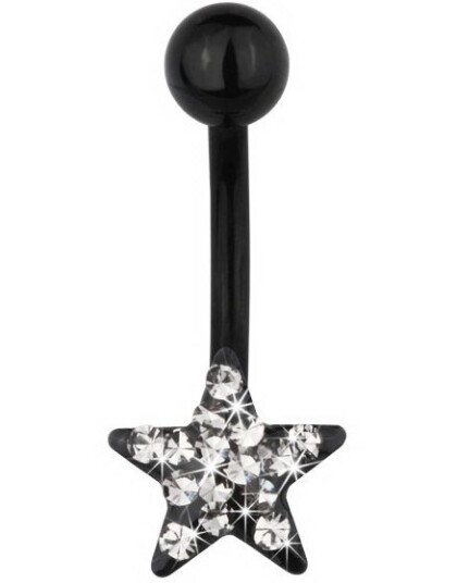 Star of Diamonds Navlepiercing Black/Grey Star of Diamonds Navlepiercing Black/Grey