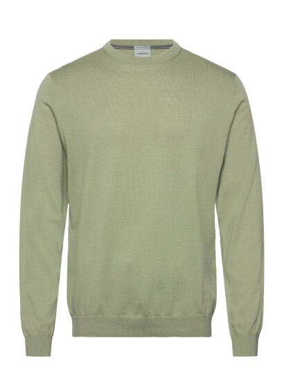 Lindbergh Black 100 % Merino Crew Neck Knit   Green   XXXL