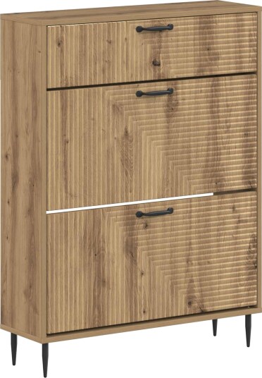 vidaXL Sko Skap HAARLEM 78 x 24 x 103 cm Konstruert tre Artisan eik
