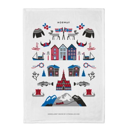 Citronelles Norway Symbols kjøkkenhåndkle 50x70 cm multi