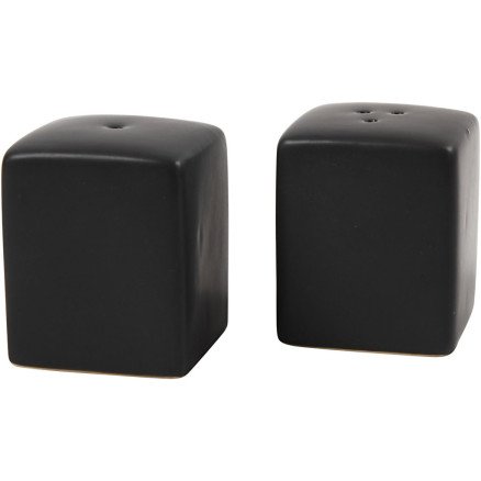 Diverse Salt  og peppersett H: 6 cm str 5x5 cm matt svart 6 sett 1 pk
