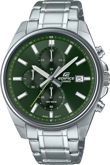 Casio Herreklokke EFV 610D 3CVUEF Edifice Grønn/Stål Ø44 mm