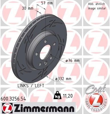 Bremseskive ZIMMERMANN 600.3256.54