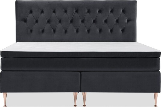 Royal Velvet Kontinentalseng 210x210 cm Svart Fløyel/Høye Rosében