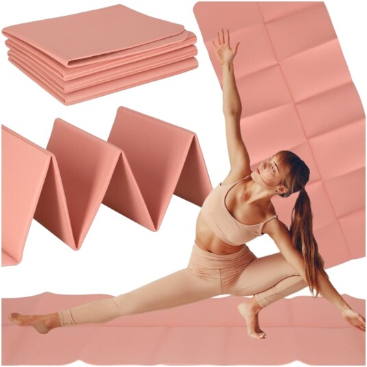 Yoga treningsmatte sammenleggbar 183x61x0,4 cm rosa Yoga treningsmatte sammenleggbar 183x61x0,4 cm rosa