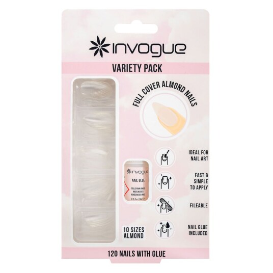 Invogue Full Cover Almond Nails 120pcs