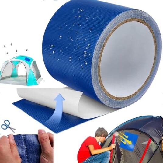 Ukjent merke teltutstyr Reparasjonstape egnet for presenning Vanntett 8cm x 5M for campere Sterkt lim Telt campingsett Glassfiber Lekkasjetetting_yu
