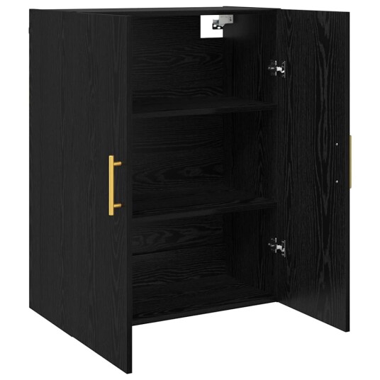 Veggskap Veggmontert Svart 69.5 x 34 x 90 cm Konstruert tre