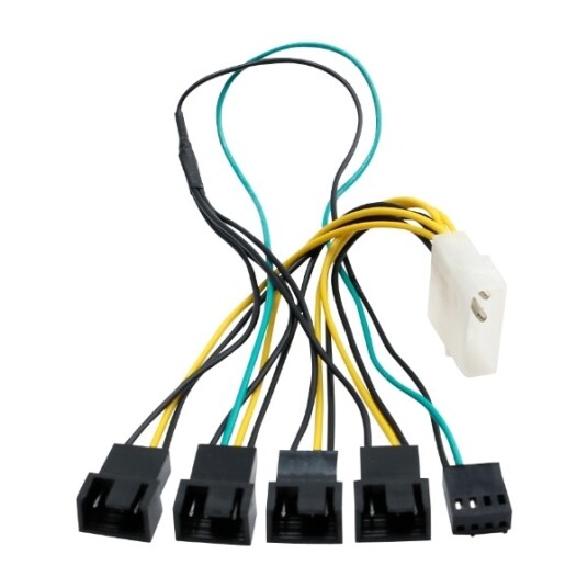 Eletra Pwm Fan 4PIN 1TO4 30CM M/Pwr Y kabel gul/svart