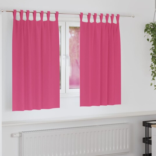  Gardiner med gardiner 2 pcs Lys rosa 140x140cm Polyester