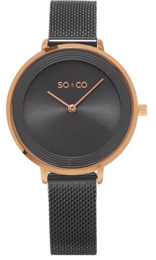 So & Co New York Dameklokke 5204M.4 Madison Grå/Stål Ø37 mm