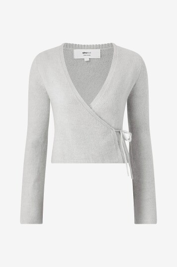 Gina Tricot Kardigan Knitted Wrap Cardigan Grå